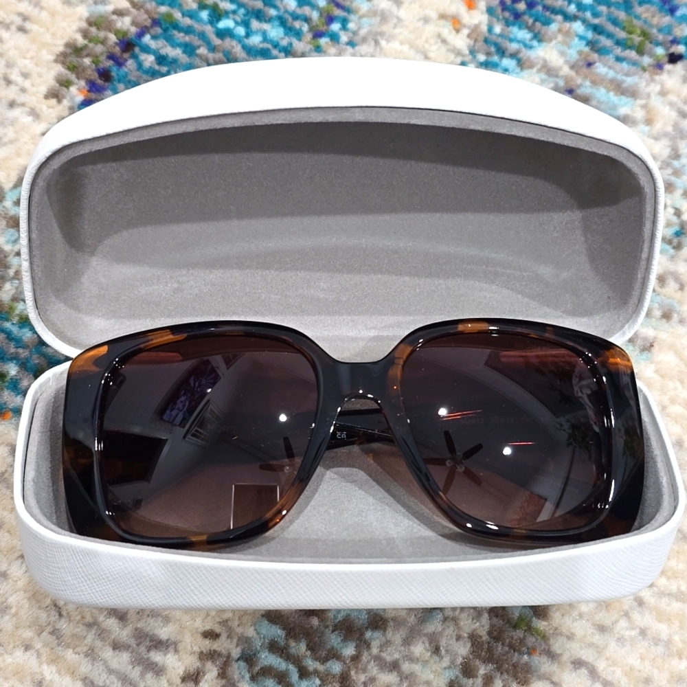 NWOT Michael Kors brown sunglasses and white case